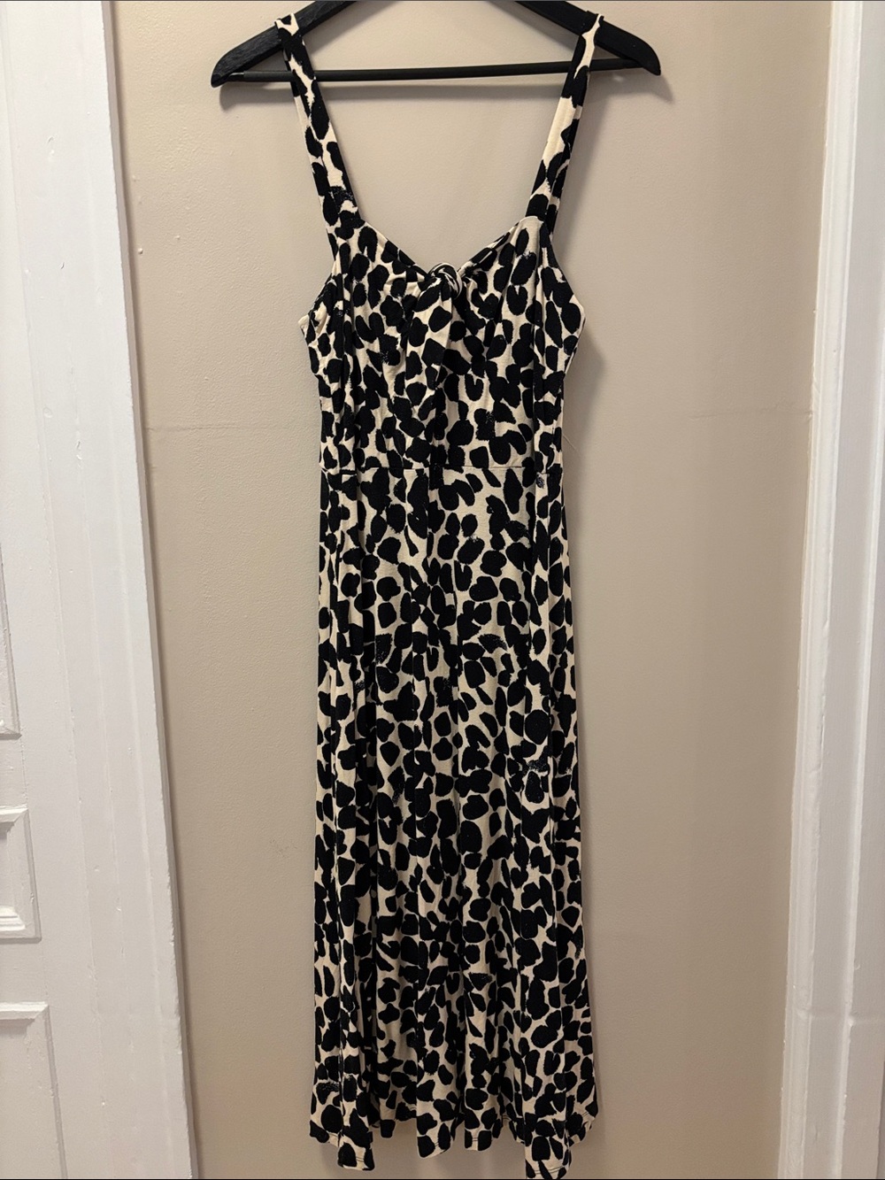Black and Cream Animal Print Maxi Dress